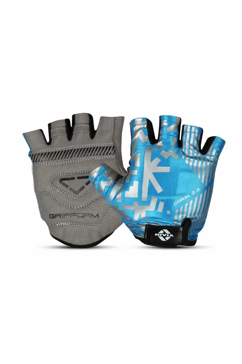 Nivia Coral Gym Gloves (Blue, pack of 1) - Large