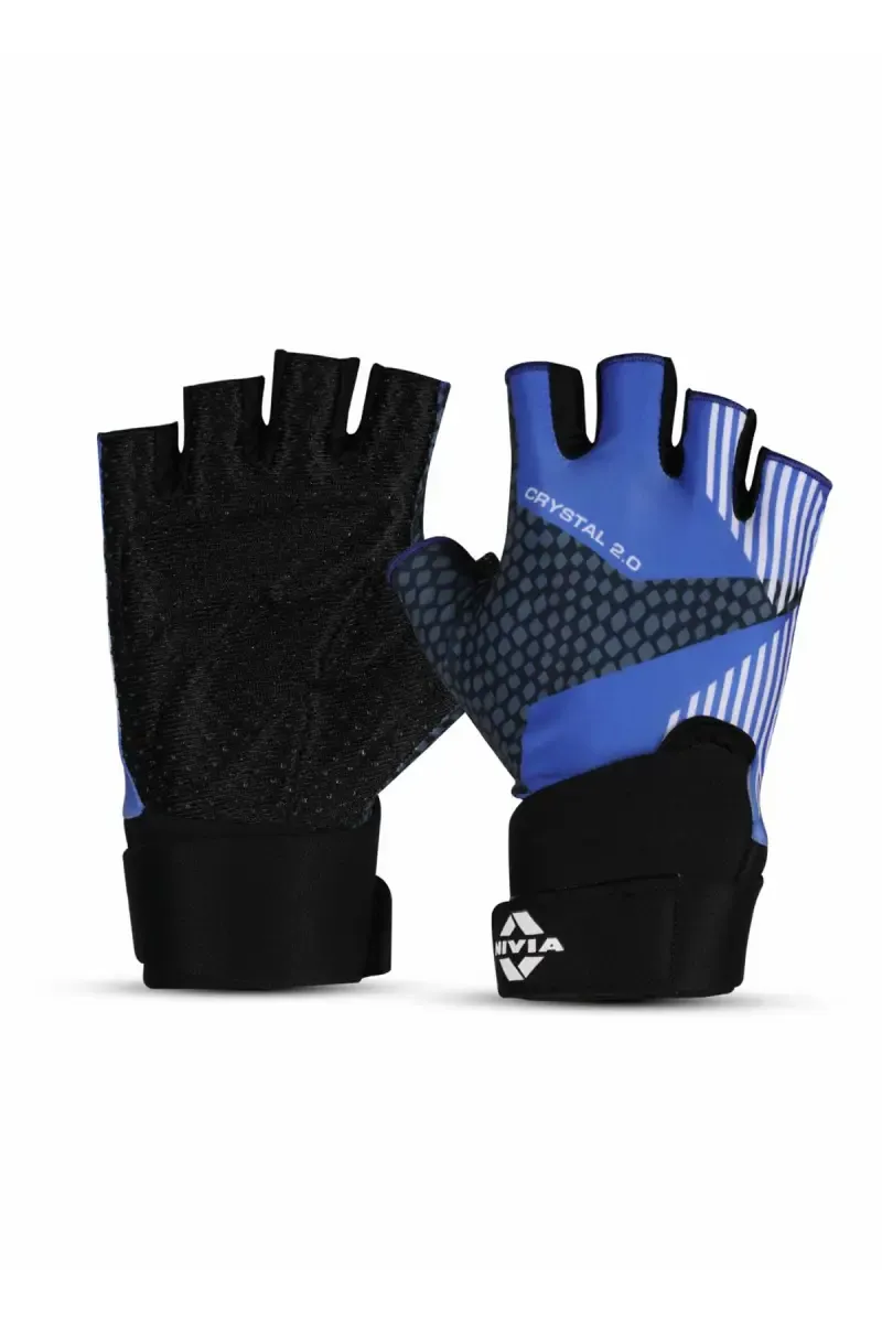 Nivia Crystal 2.0 With Strap Fitness Gloves (Purple, pack of 1) - Large