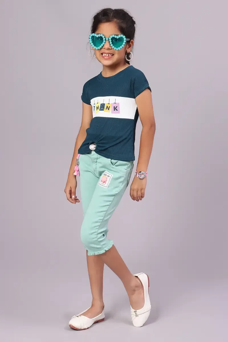 Girl's Corduroy Printed Top (1 - 4 Yrs) 01724523YRSTEA