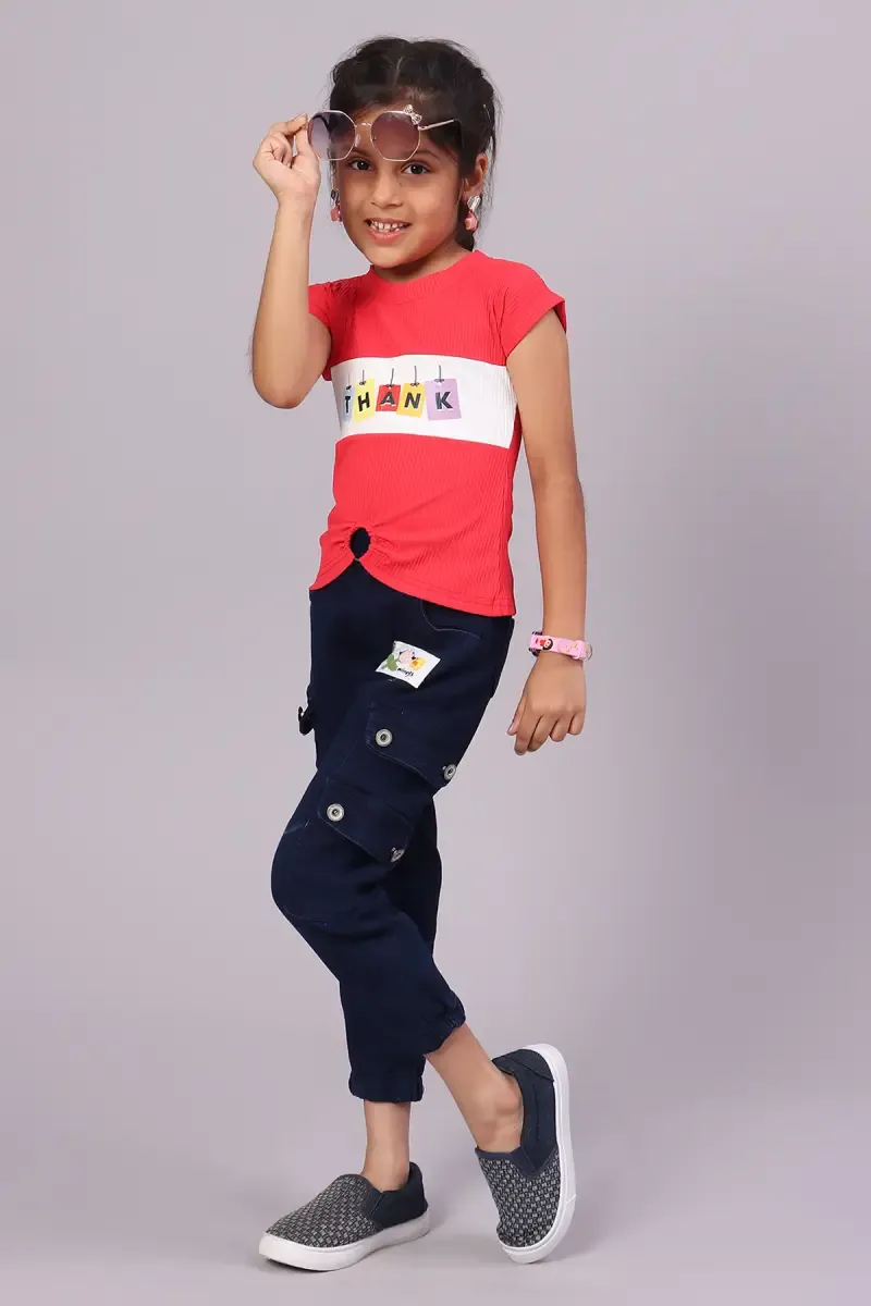 Girl's Corduroy Printed Top (1 - 4 Yrs) 01724534YRSRED