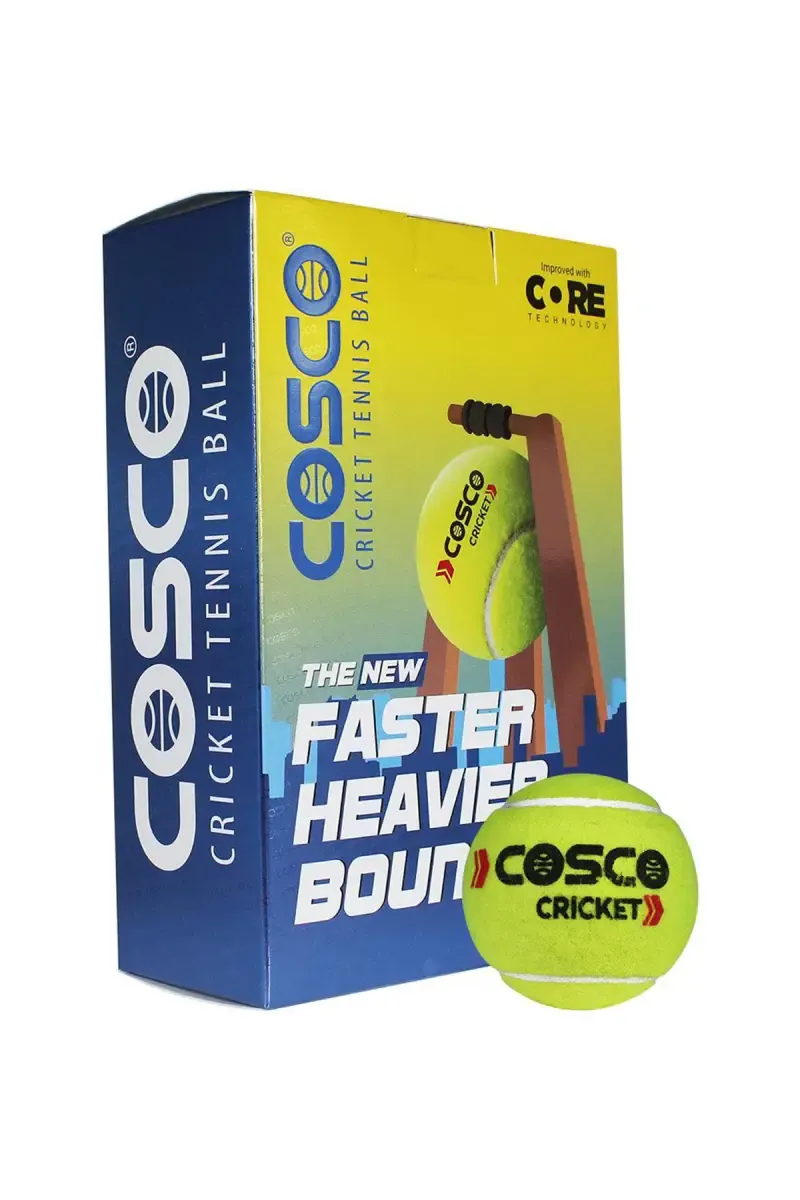 Cosco Cricket Tennis Ball (Green) - Pack Of 6 