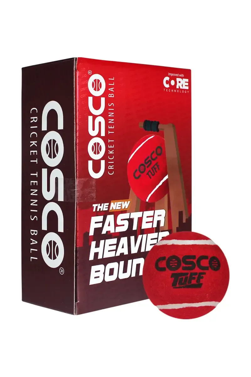 Cosco Tuff Heavy Weight Tennis  Ball (Red) - Pack of 6