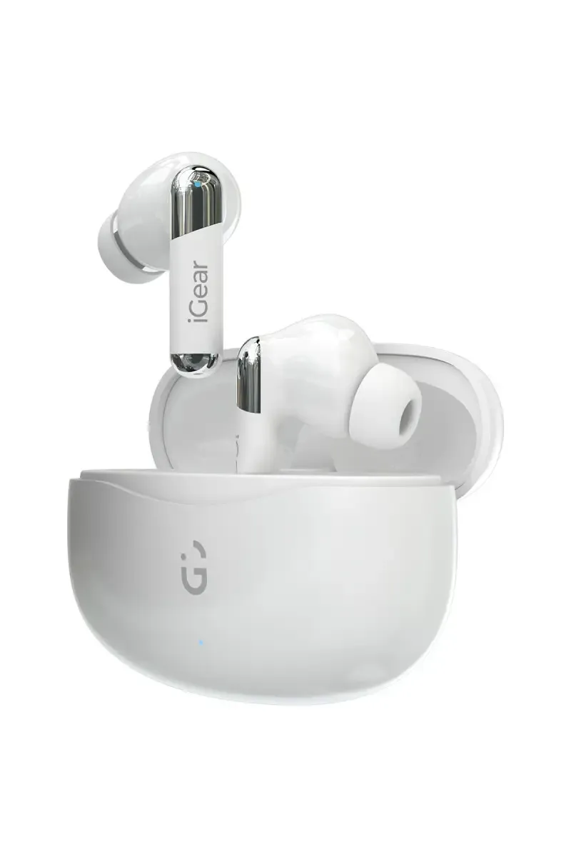 iGear ANC Pro In Ear TWS Earbuds with ANC, Quad Mic Support, Auto-Connect, EDR Chipset (White)