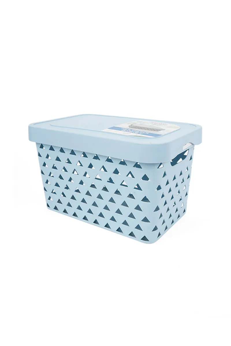 Asian Plastic Rectangular Multi Star Basket, Large - 37 x 22 Cm