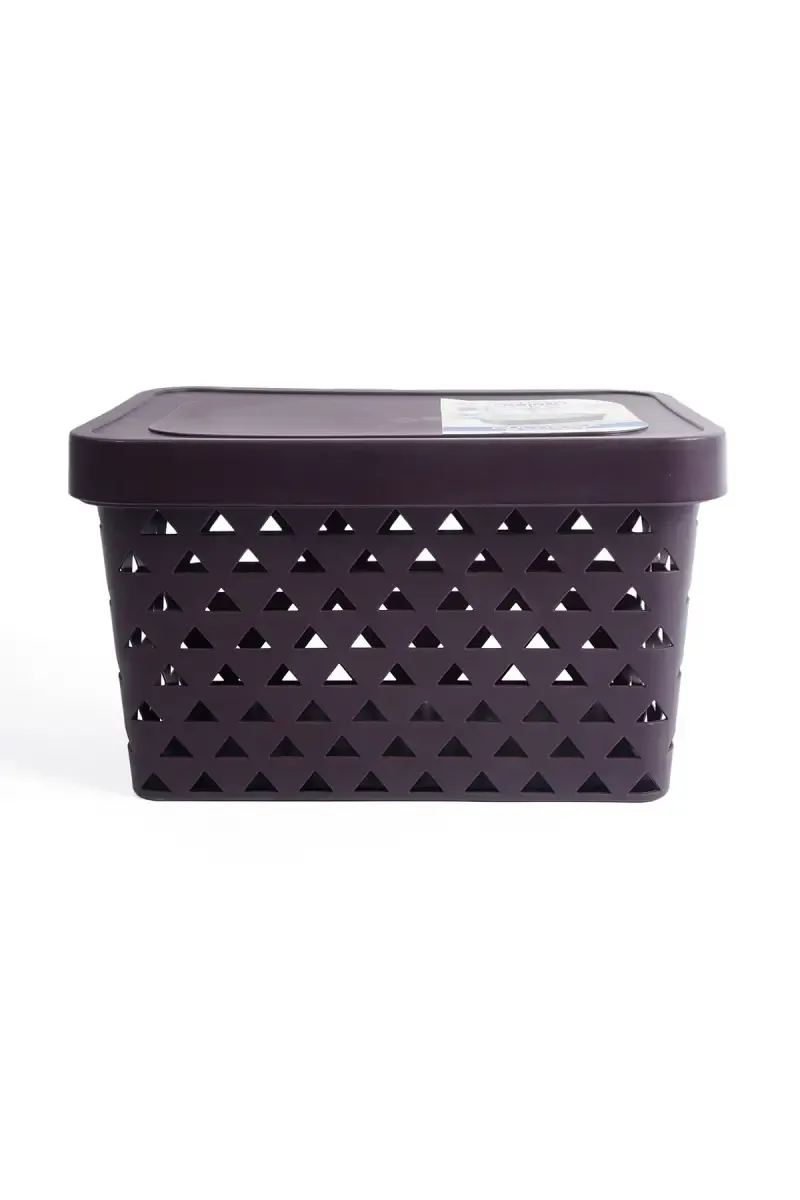 Asian Plastic Rectangular Multi Star Basket, Large - 37 x 22 Cm