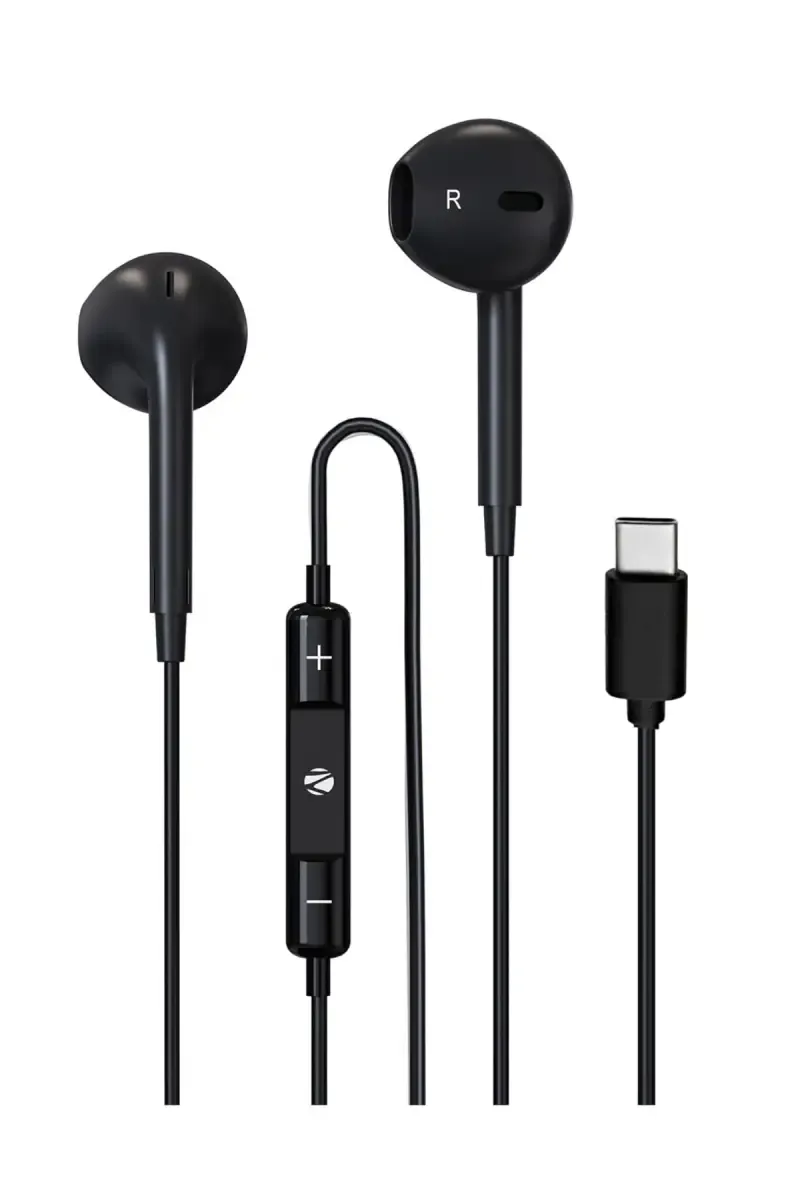Zebronics Buds 30C Type-C In Ear Earphone with 14.2mm Drivers, In Line Mic (Black)