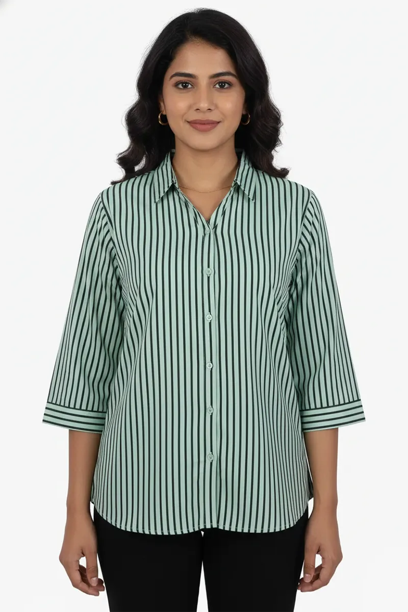 Georgette Striped Shirt for Women 018153XLGRE