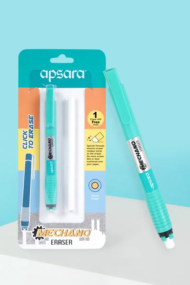 Apsara Mechano Eraser & Clean Eraser with Plastic Container (Green) - Pack of 1