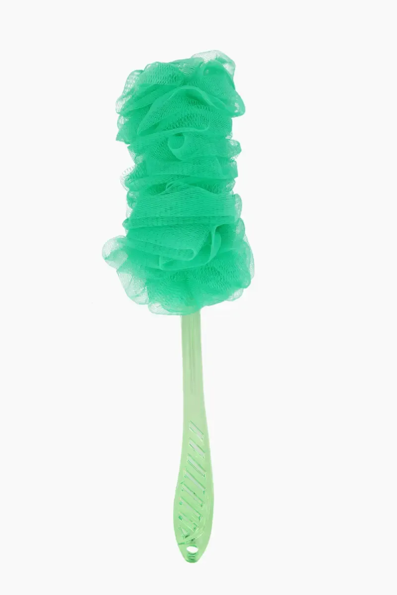 Long Handle Bath Body Brush Loofa and Shower Sponge (Green) - Pack Of 1