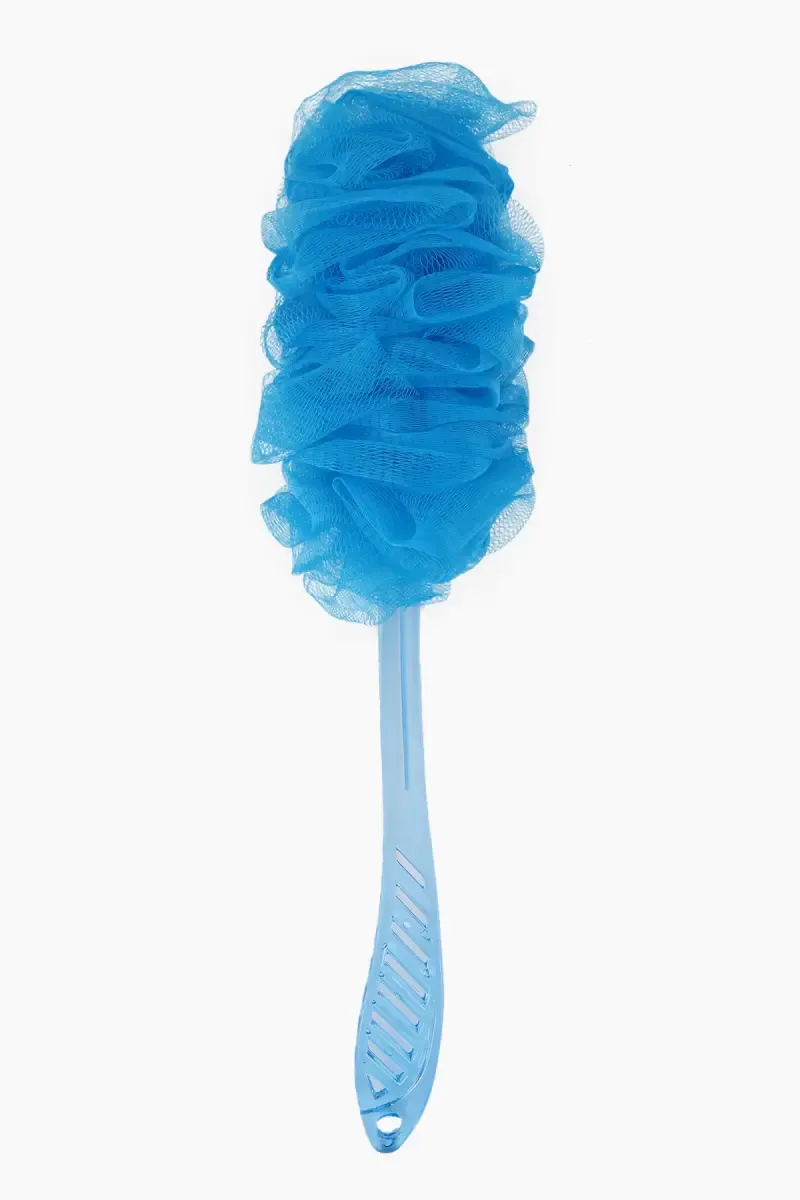 Long Handle Bath Body Brush Loofa and Shower Sponge (Sky Blue) - Pack Of 1