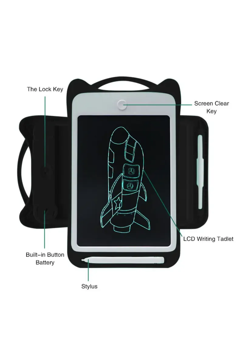 Kids Drawing Writing LCD Premium Quality Tablet  8.5 Inch - Black Pack of 1
