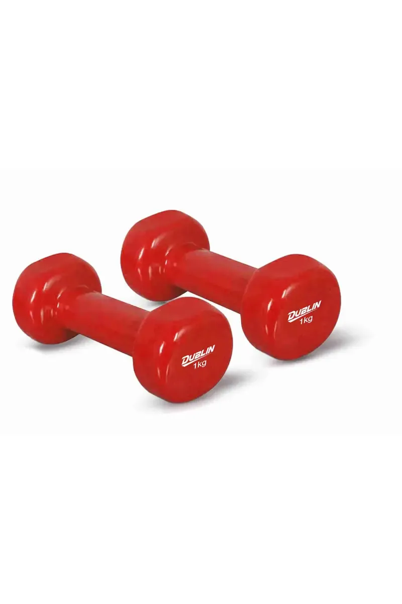 Vinyl Neoprene Fixed Weight Dumbbell (Red Pair of 2) - Each 1 kg