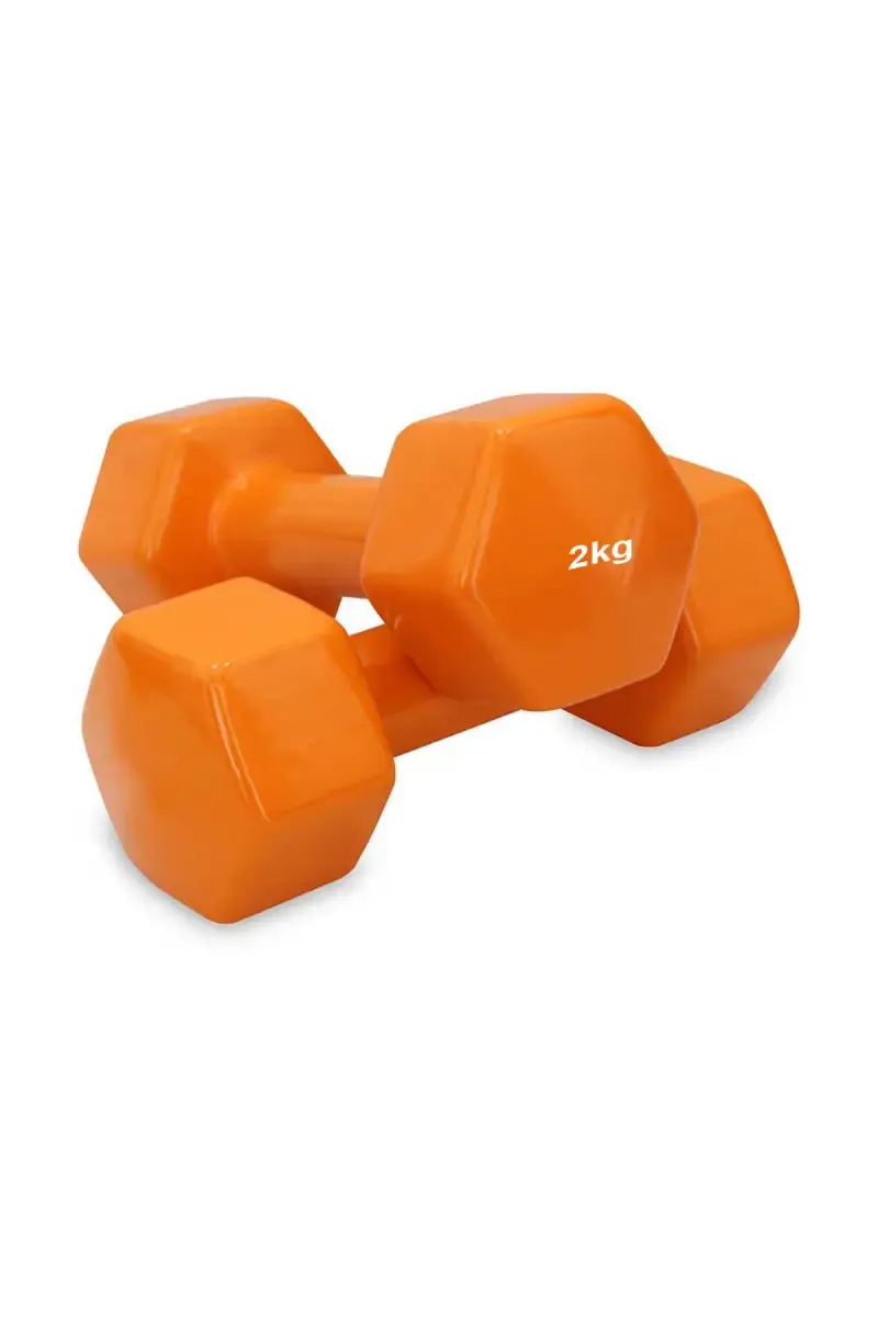 Neoprene Fixed Weight Dumbbell Pair of 2 (Orange, 2 kg Each)