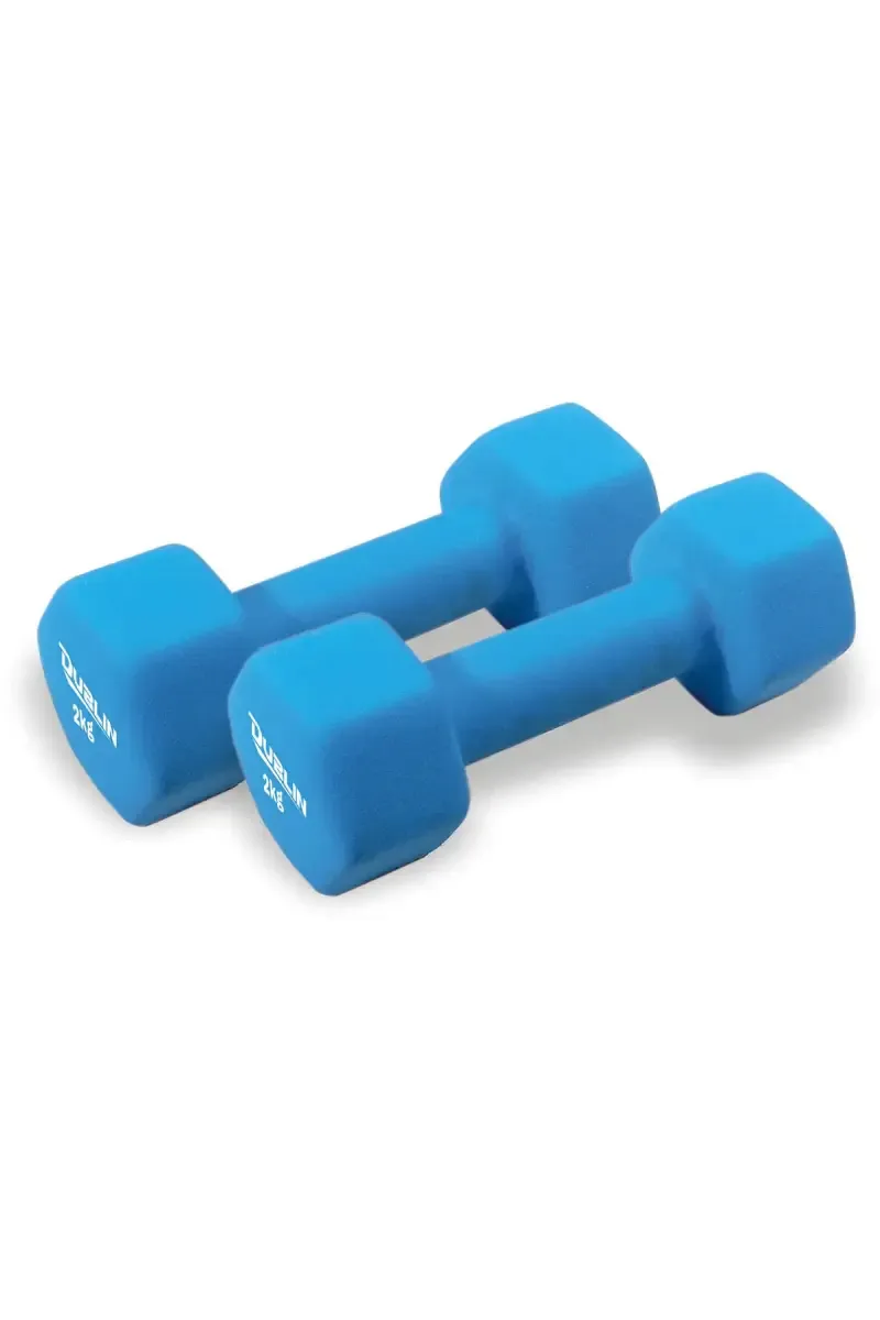 Neoprene Fixed Weight Dumbbell Pair of 2 - (Sky Blue, Each 2 kg)