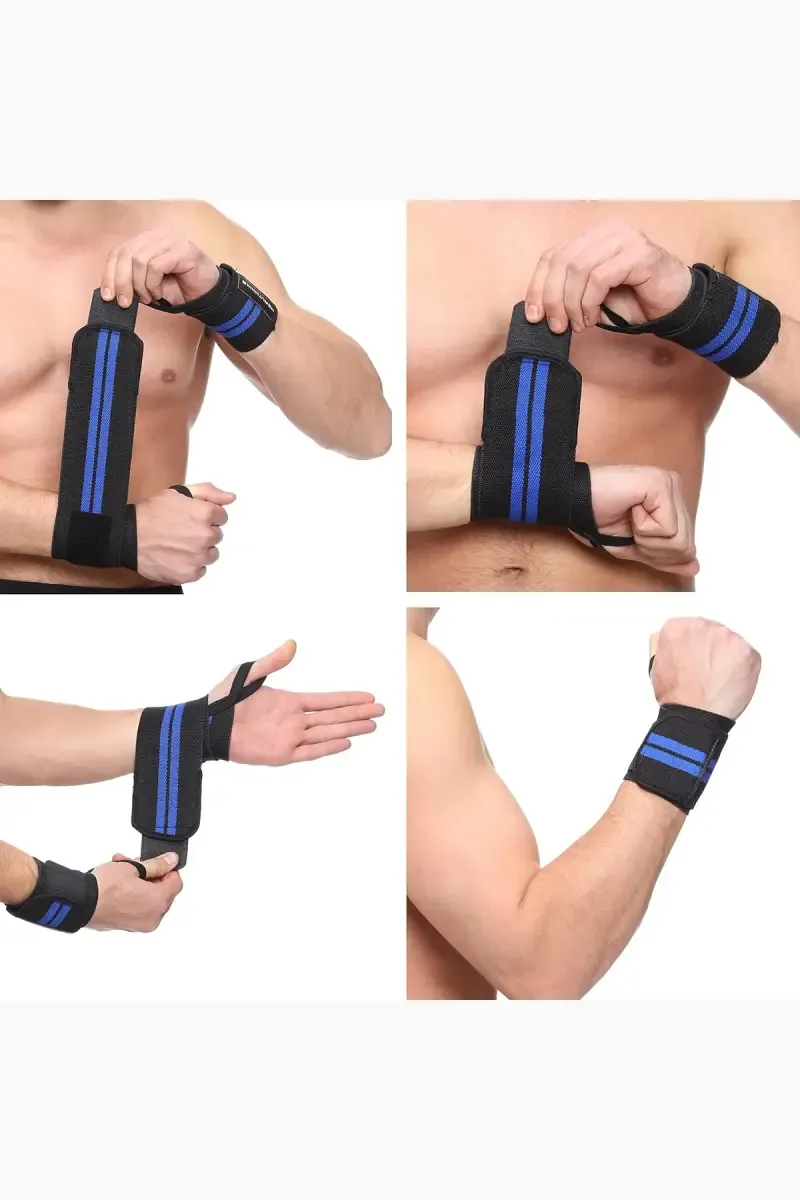 Weight Lifting Strap (Blue/Black, Pack of 1)
