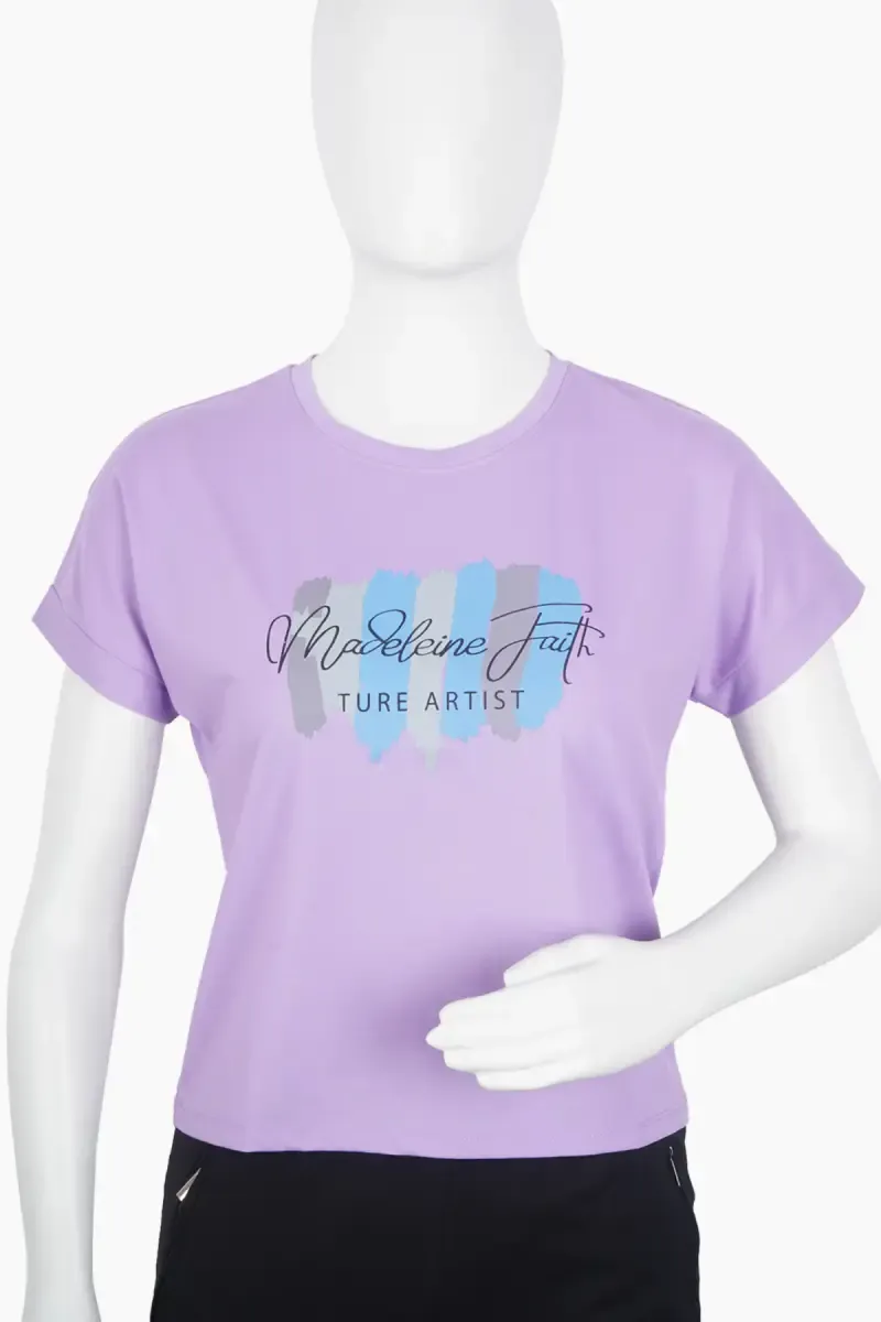 Lycra Graphic Printed T-Shirt for Girl 018751XLLAV