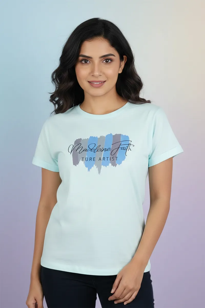 Lycra Graphic Printed T-Shirt for Women