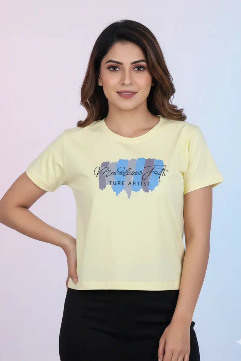 Lycra Graphic Printed T-Shirt for Women