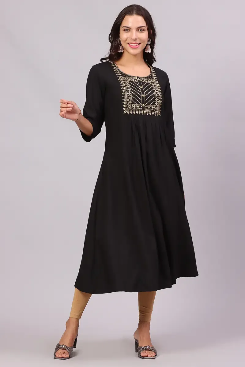 Rayon Sequined Kurta for Women