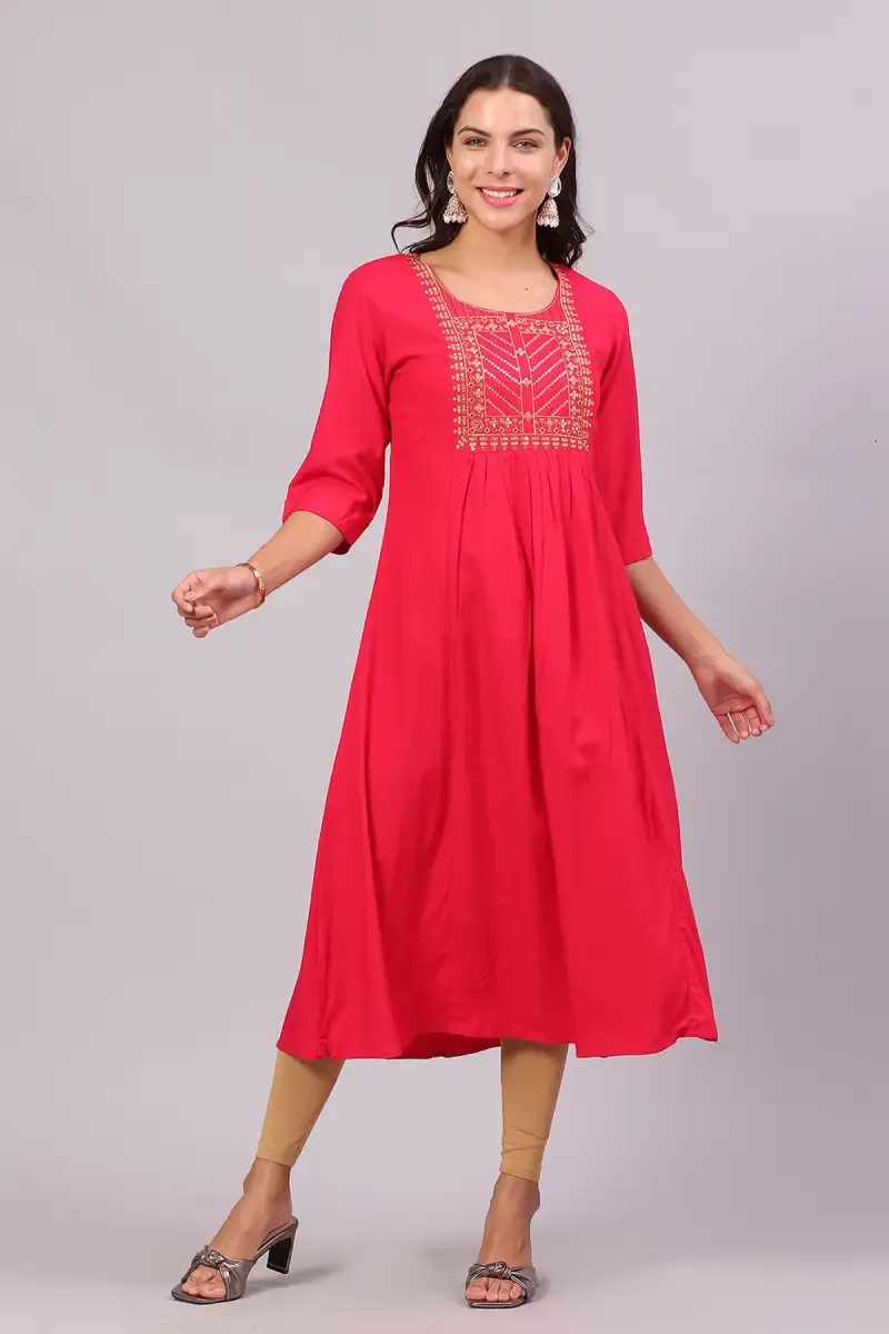 Rayon Sequined Kurta for Women
