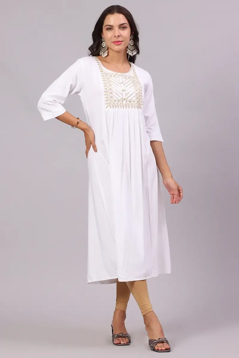 Rayon Sequined Kurta for Women