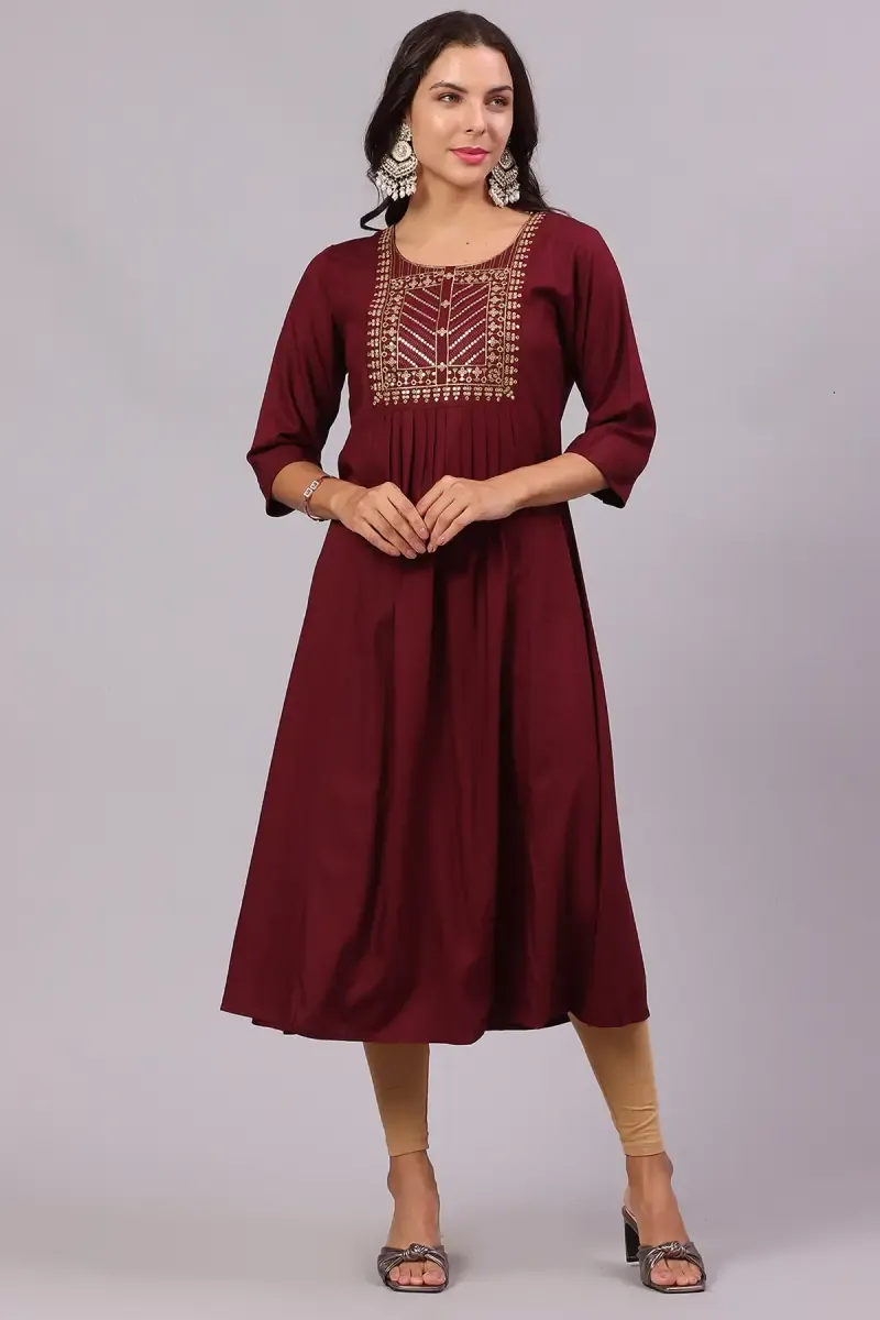 Rayon Sequined Kurta for Women 018772XXLWIN