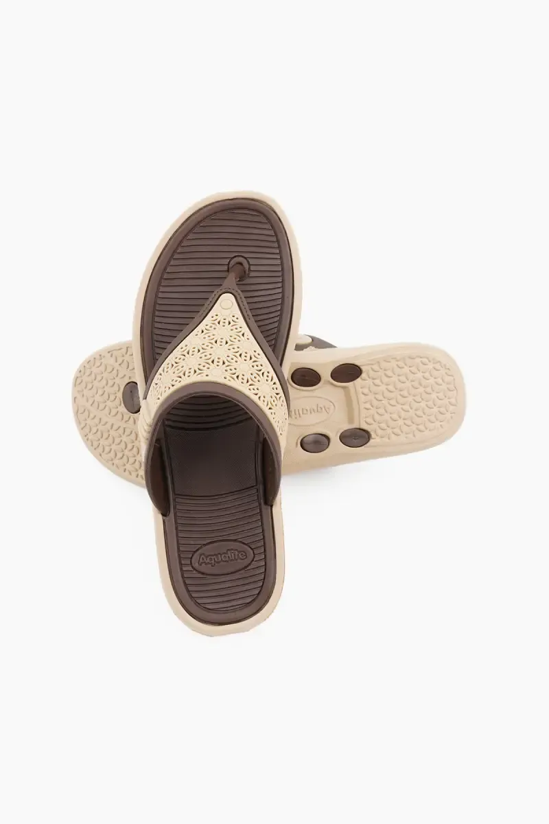Slip-On Casual Slippers for Women 0190727BEI&BRO