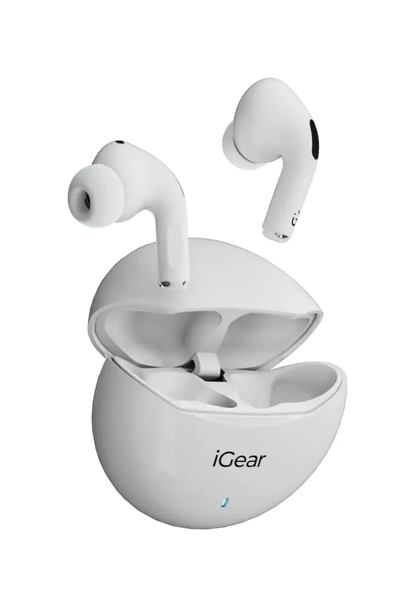 iGear Gemz In Ear TWS Earbuds with 15 Hrs Playtime, Hi-Fi Bass, Instant Pairing (White)
