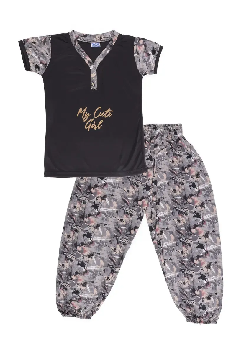 Polyester Printed Pyjama Set for Girls