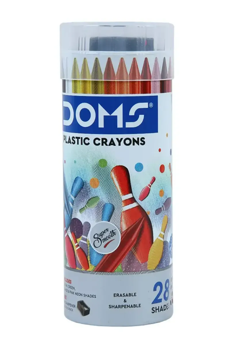Doms Plastic Multicolor Crayons - 28 Shades 