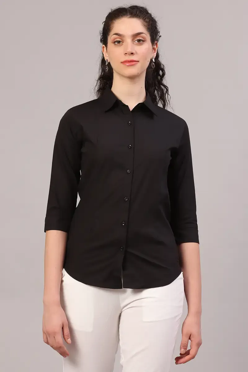 Polyester Solid Shirt for Women