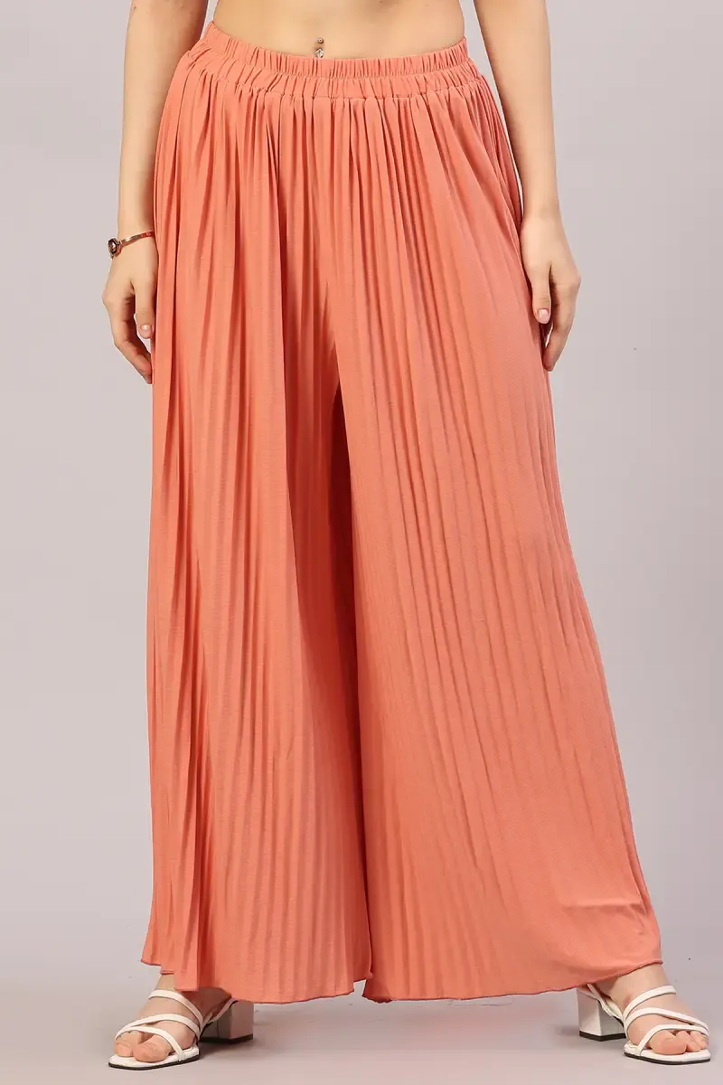 Lycra Solid Flared Palazzo for Women