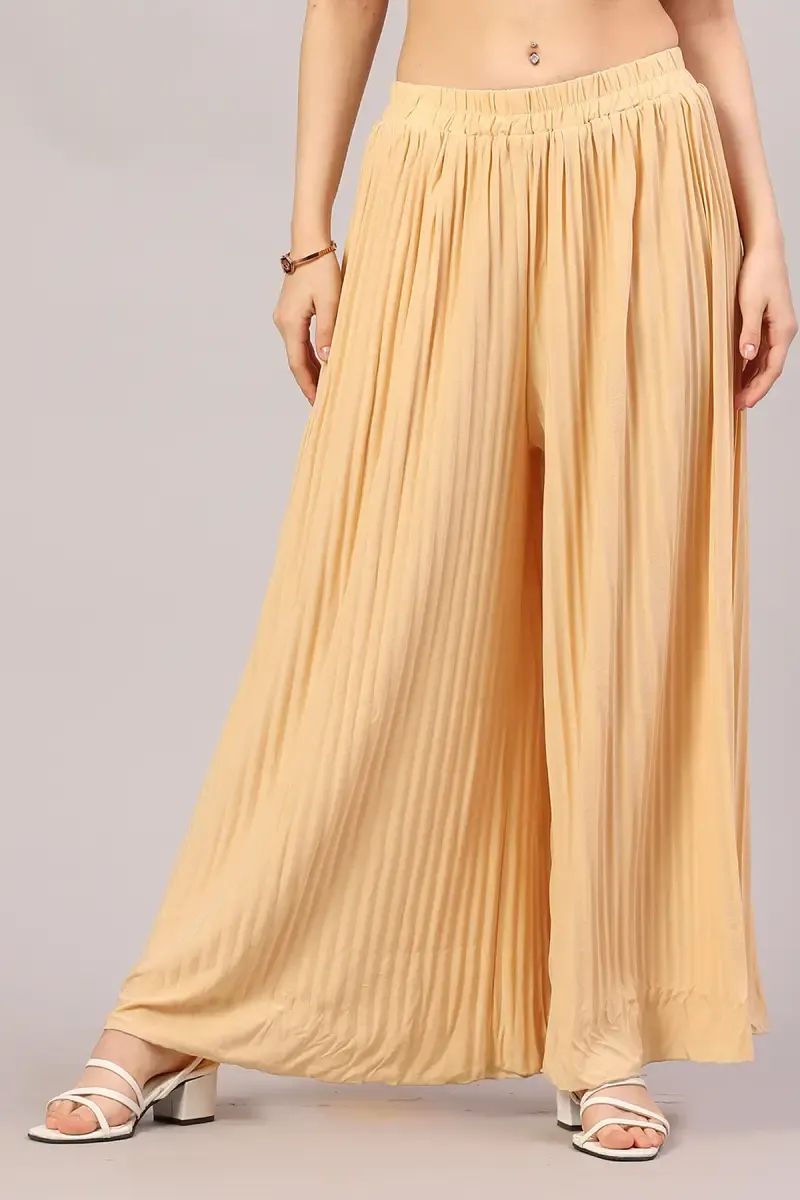 Lycra Solid Flared Palazzo for Women 019813SANFRESIZ
