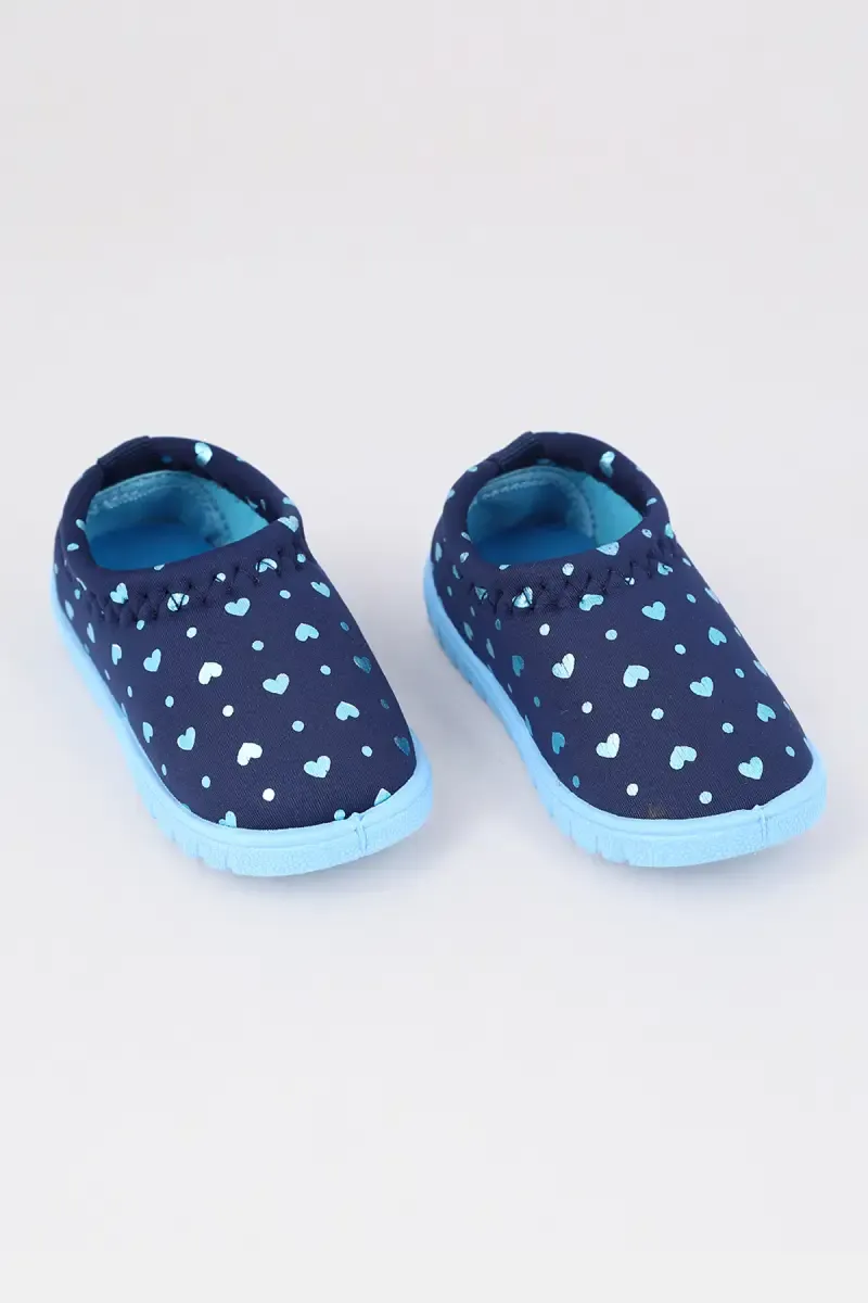 Girl's Heart Printed Round Toe Shoes 01989113MONNAVBLU