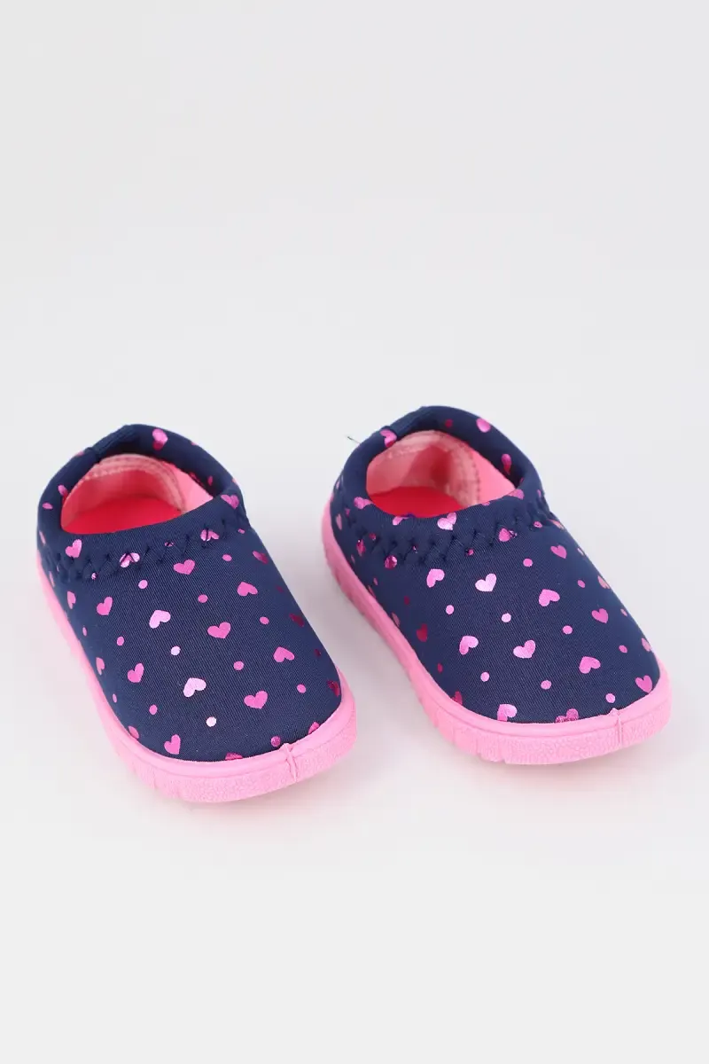 Girl's Heart Printed Round Toe Shoes 01989113MONPIN