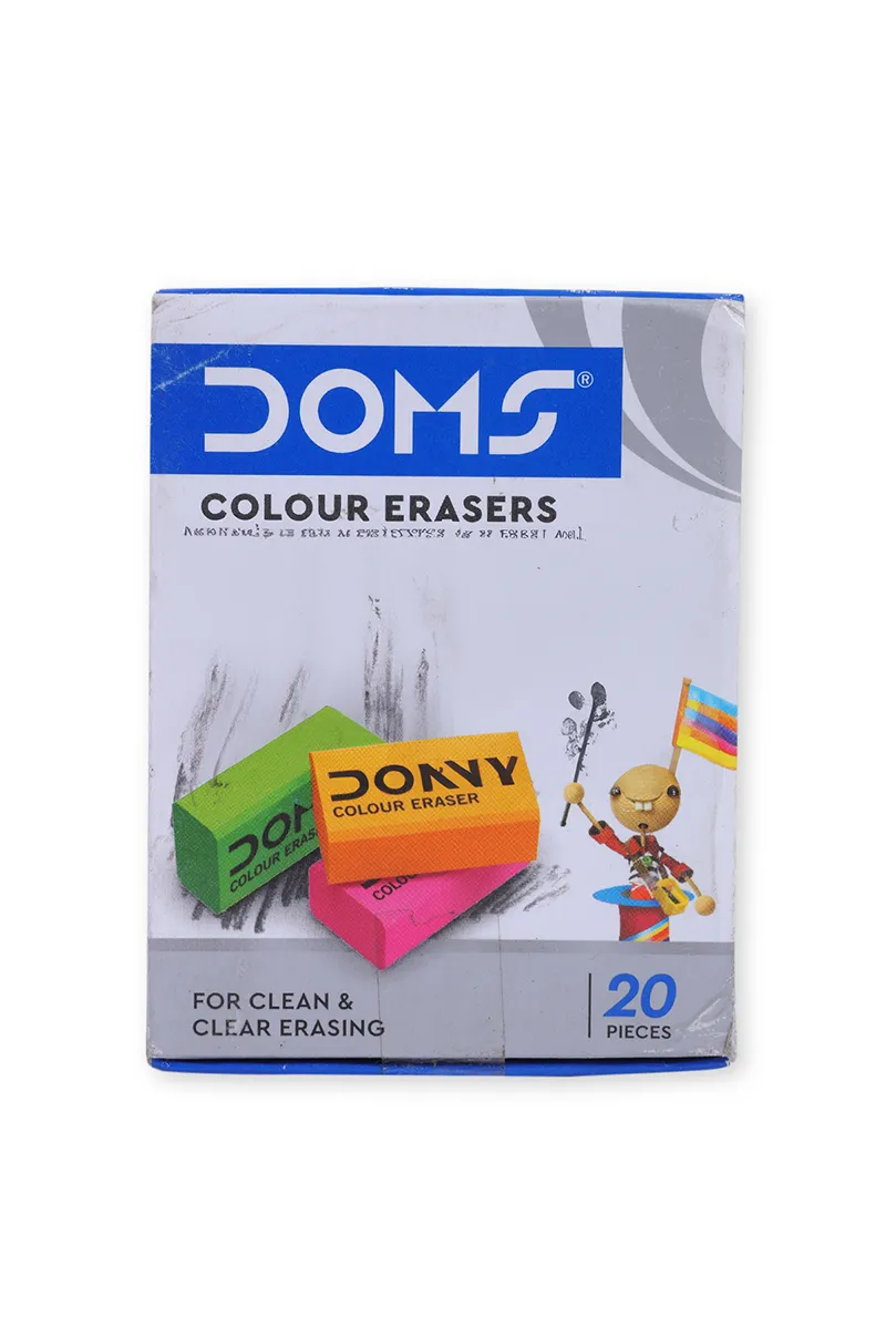 Doms Colour Erasers for Clean & Clear Erasing (Multicolor) - Pack Of 1