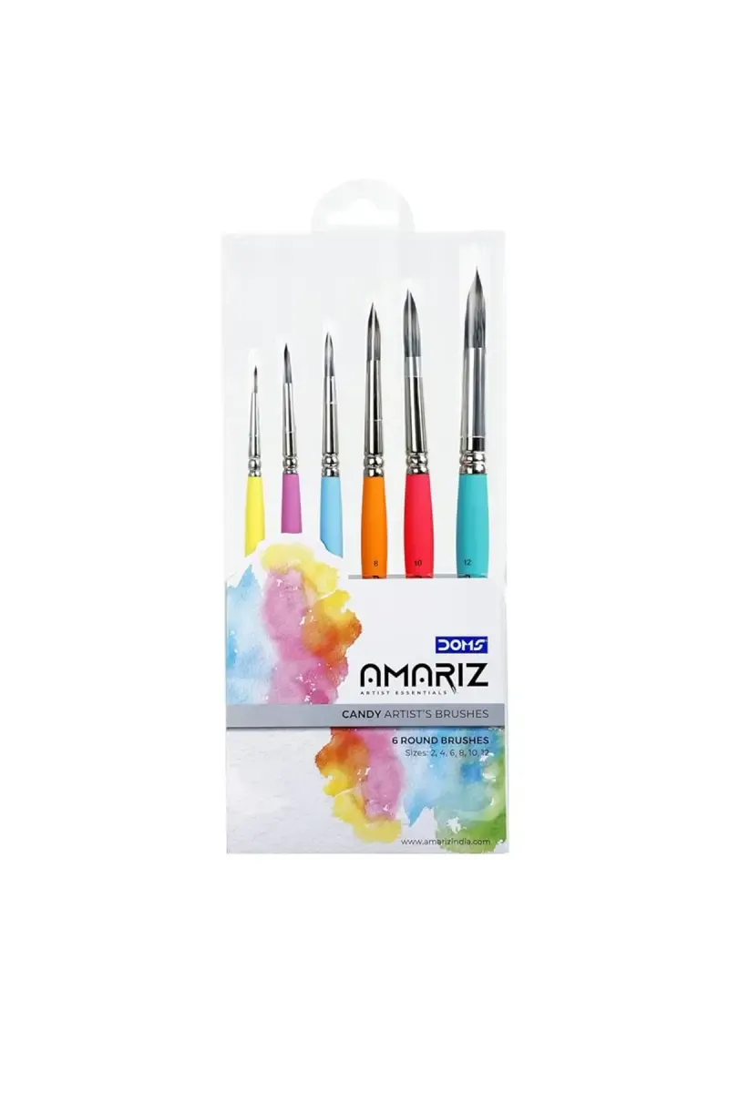 Doms Amariz Candy Round Drawing Brush - Set Of 6 