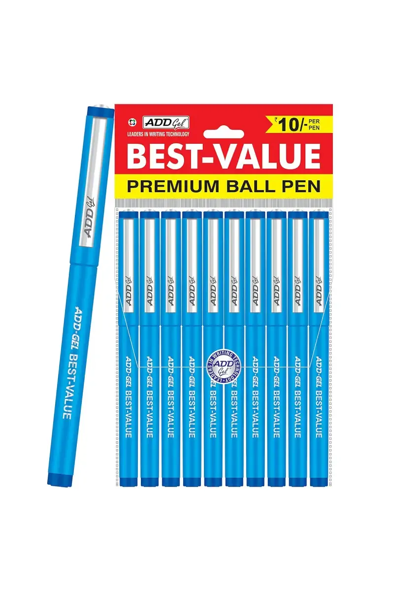 Add Gel Best value Ball Pen (Blue) - Pack Of 10 
