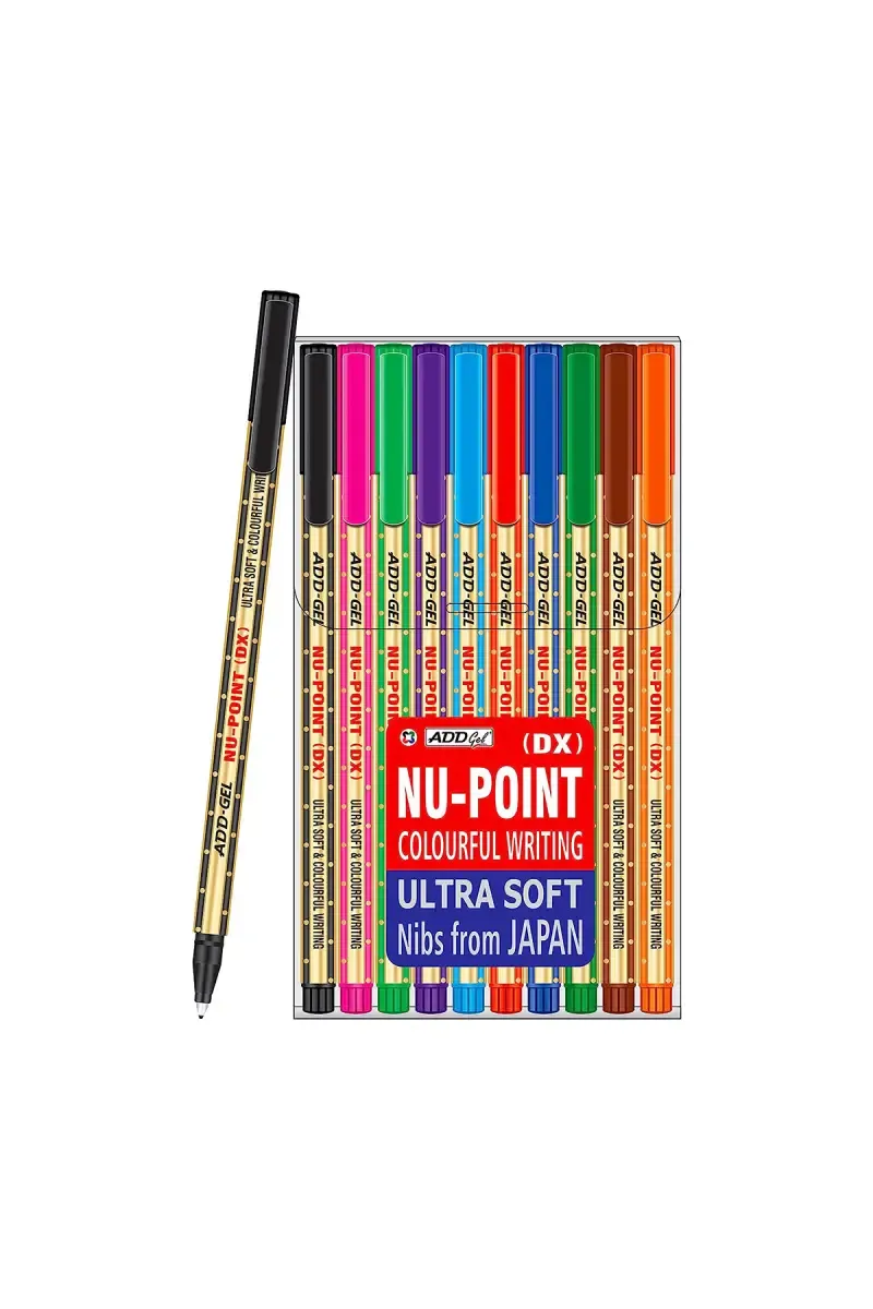 ADD Gel	NU Point DX Colourful Writing Pen - Pack of 10