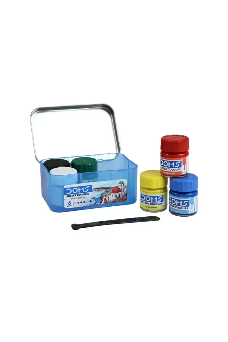Dom's Students Poster Colours with Agitator, Pack of 1 - 6 Shades	