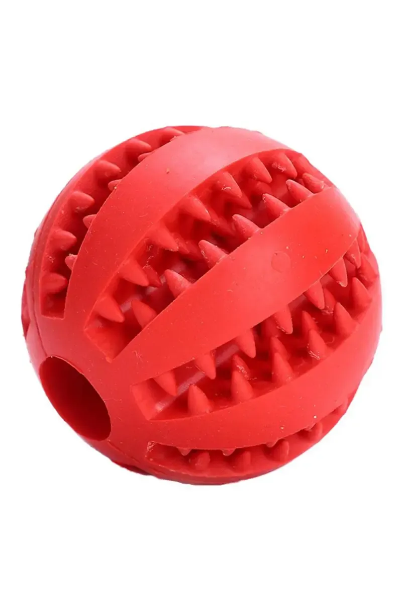 Canine Chew Treat Ball For Dog (Red) - Medium 020414REDMED
