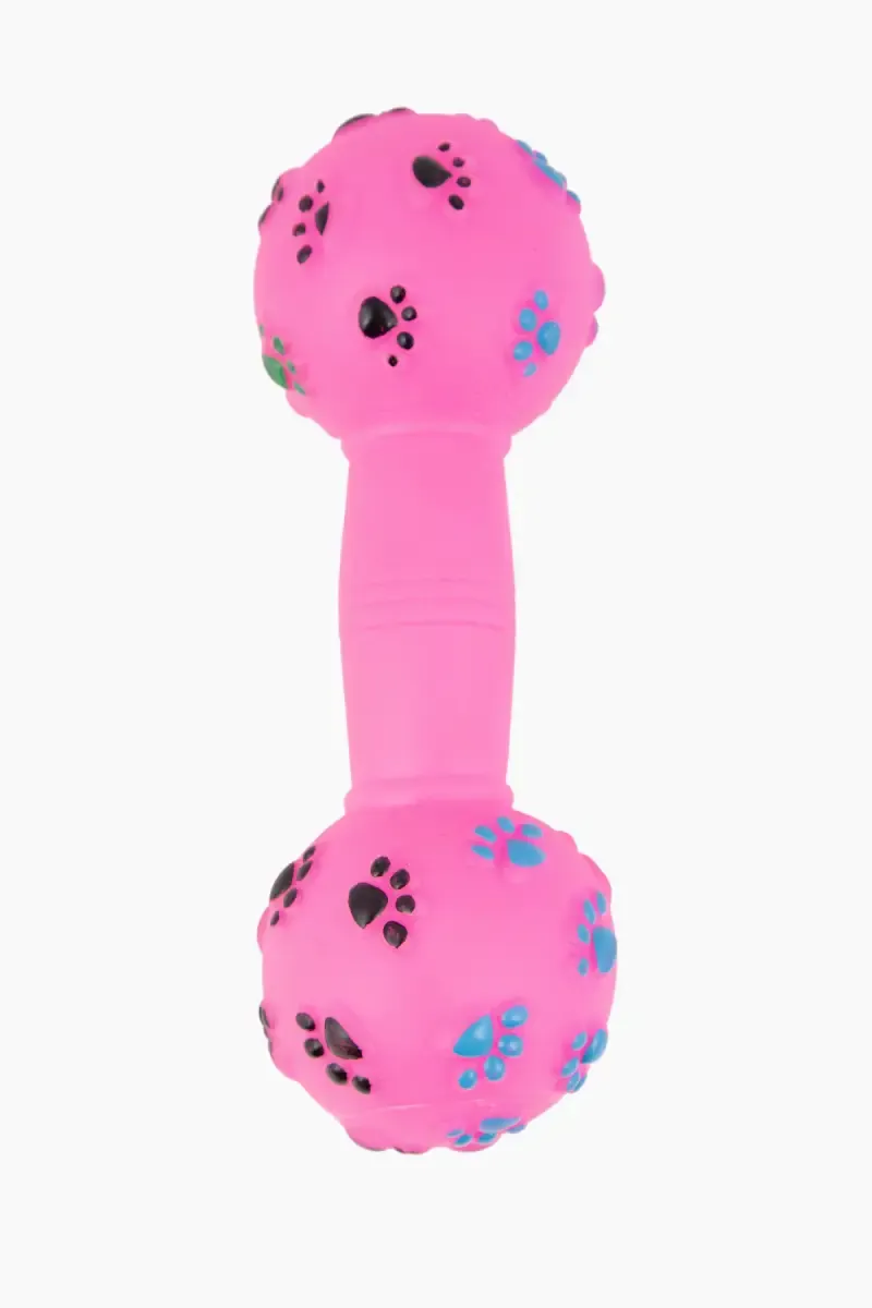 Canine Spike Dumbbell Toy For Dogs & Cats (Large) - Baby Pink