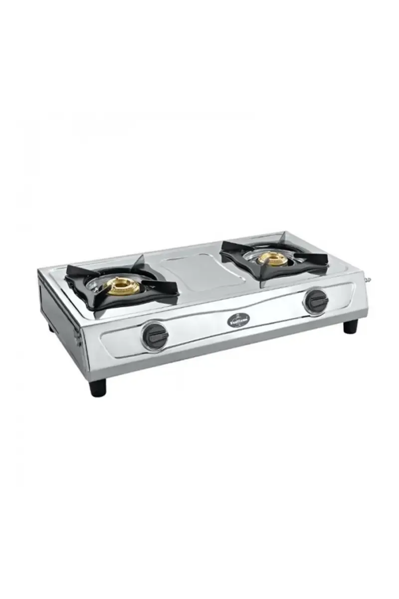 Sunflame Shakti DX 2 Burner Stainless Steel Gas Stove | Gas Cooktop (Silver)