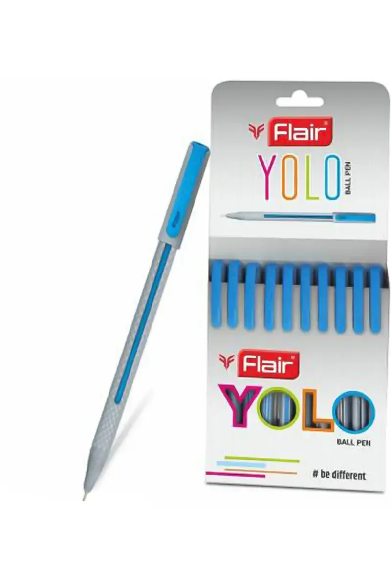 Flair Yolo Ball Pen (Blue) - Pack of 10 021085BLUPACOF10
