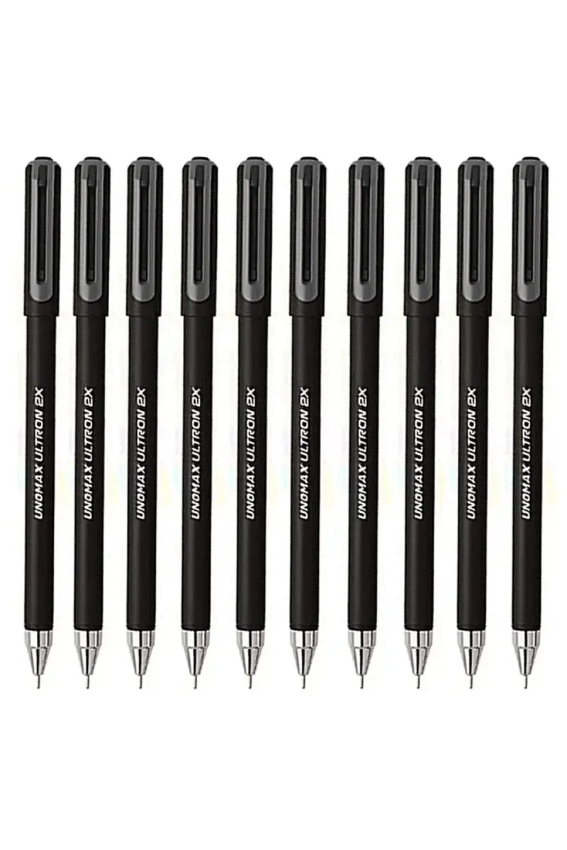 Unomax Ultron 2X Liquid Ballpoint Pen (Black)- Pack of 10  021146BLAPACOF10