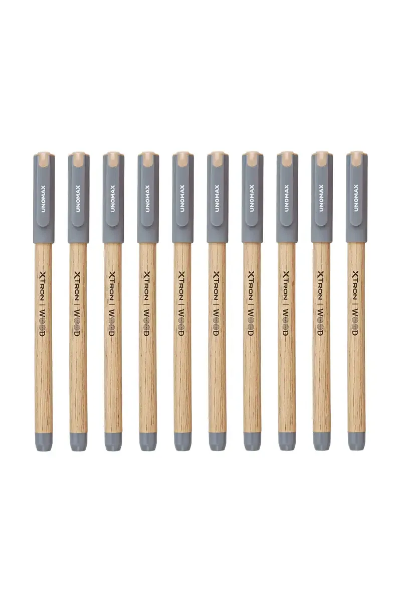Unomax Xtron Wood Liquid Ball Pen (Black) - Pack Of 10 