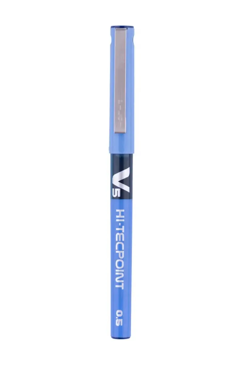 Pilot V5 Hi-Tecpoint Liquid Ink Roller Ball Pen (Blue) - Pack Of 1
