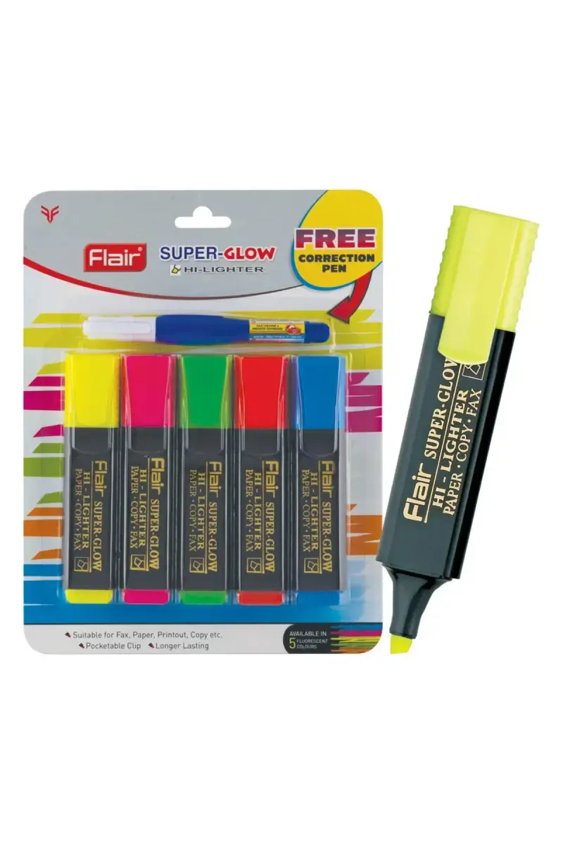 Flair Creative Super Glow Highlighter - Pack of 5