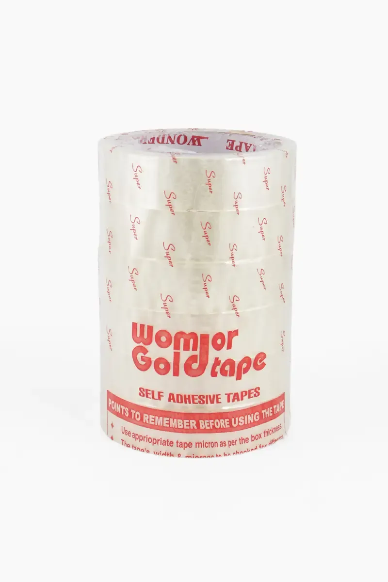 Single Sided 1 Inch Transparent Packing Tape - 6 Pcs 