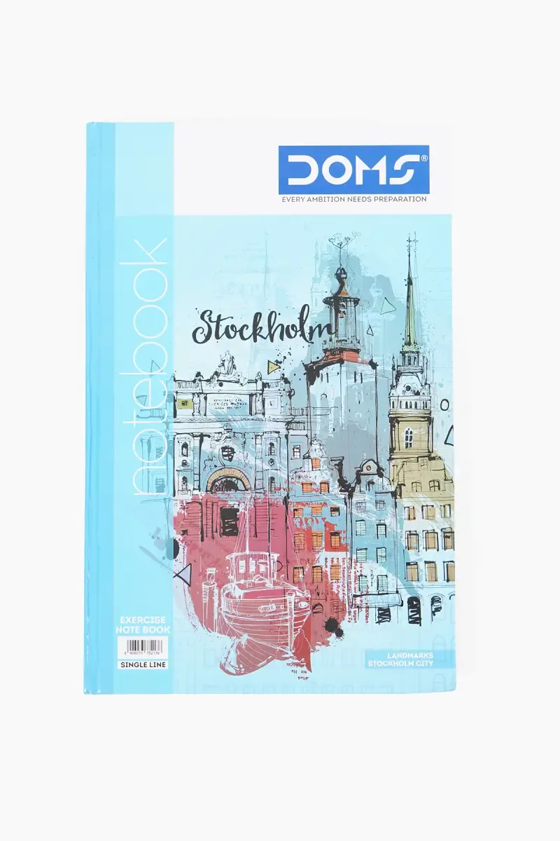 Doms Landmark Series Ruled Hardcover Notebook - 400 Pages (Assorted Colors)